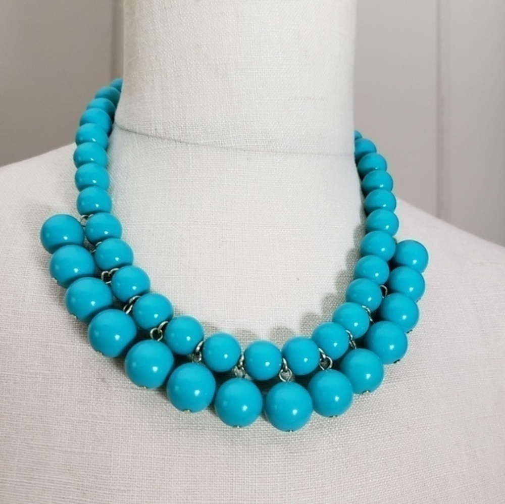 Vintage Turquoise blue statement necklace
